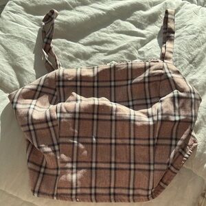Plaid Crop Top with Straps
